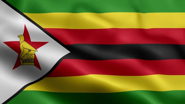 3D animation loop Zimbabwe flag