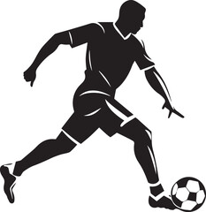 Fototapeta na wymiar Football silhouette vector illustration, SVG