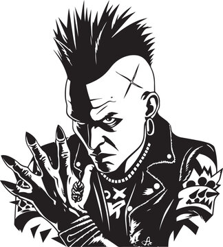 Punk head, Punk rock vector Illustration, SVG