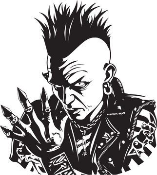 Punk head, Punk rock vector Illustration, SVG