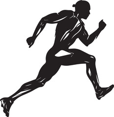 Running man silhouette vector illustration, SVG