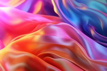 Obraz premium abstract digital background with close-up view of a multicolored silk surface, ai tools generated image