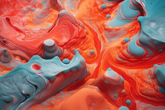 abstract digital multicolored background with liquid paint, ai tools generated image