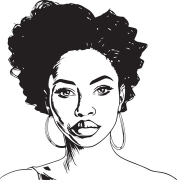 African woman head vector illustration, EPS