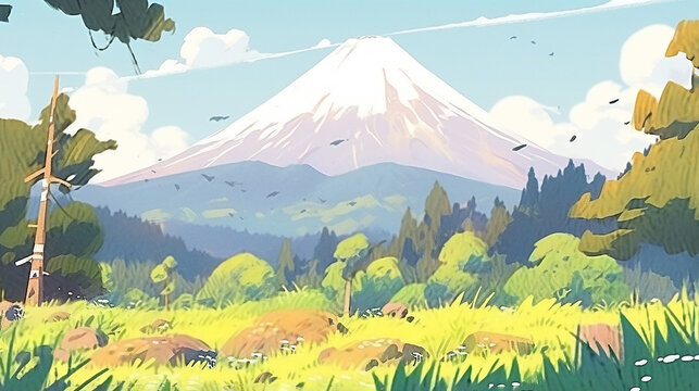 夏の富士山、Mount Fuji in summer(generative ai)