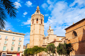 Fototapeta na wymiar Valencia Cathedral or Basilica Assumption of Our Lady