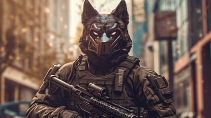Generative AI
Wolf in armor or uniform
