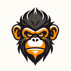 Monkey head logo vector - Gorilla Brand Symbol