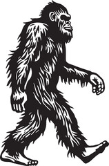 Bigfoot, snowman, Yeti, Vector illustration, SVG