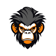 Monkey head logo vector - Gorilla Brand Symbol