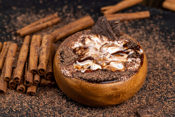 Fresh Yogurt with added chocolate for chocolate flavor