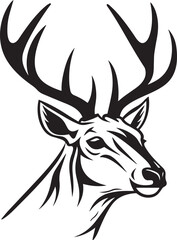 Fototapeta na wymiar Deer head, Reindeer head, Wild animal vector illustration, SVG