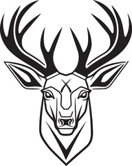 Fototapeta na wymiar Abstract Deer head, Reindeer head, Wild animal vector illustration, SVG