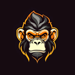 Monkey head logo vector - Gorilla Brand Symbol