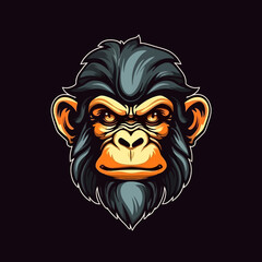 Monkey head logo vector - Gorilla Brand Symbol