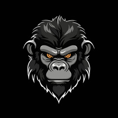 Monkey head logo vector - Gorilla Brand Symbol