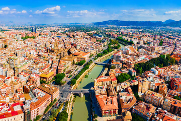 Murcia city aerial panoramic view in Spain - 604027066