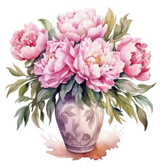 peonies in vase