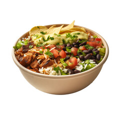 burrito bowl isolated on transparent background
