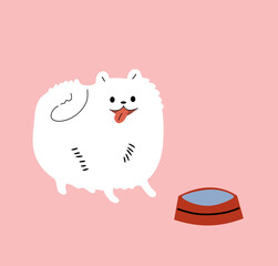 Pomeranian Puppy Vector Illustration. Dog isolated. Vector illustration