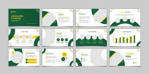 Farming Powerpoint Presentation Template, Agriculture Presentation Slide , Vector infographics, Annual Report, Company Profile Design