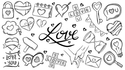 love doodle hand drawn