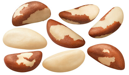 Brazil nuts set #2 isolated on white background