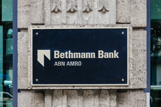 Bethmann Bank sign in Munich, Germany
