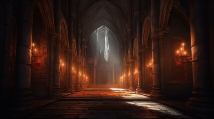 Fototapeta premium Forgotten realms with atmospheric lighting that sets the mood and enhances the sense of exploration