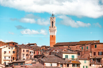 Obraz premium Aerial architecture and street view in Siena, Tuscany, Italy