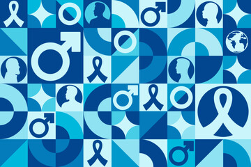 Men’s Health Week. Seamless geometric pattern. Template for background, banner, card, poster. Vector EPS10 illustration.