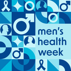 Obraz premium Men’s Health Week. Holiday concept. Template for background, banner, card, poster with text inscription. Vector EPS10 illustration.