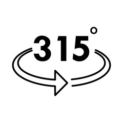 Geometry math symbol. Angle 315 degrees template illustration