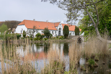 Fototapeta na wymiar Gatehouse of the Glücksburg moated castle in Schleswig-Holstein, Germany