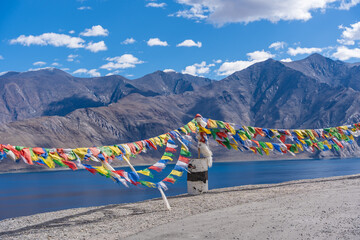 Mountains and Pangong tso (Lake). It is huge lake in Ladakh, altitude 4,350 m (14,270 ft). It is...