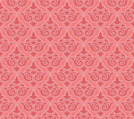Abstract floral seamless pattern. Flourish tiled oriental ethnic background. Arabic ornament with asian flower motif. Good for fabric, textile, wallpaper or package background design.