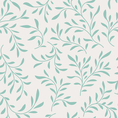 Abstract floral pattern. Branch with leaves ornamental texture. Flourish nature summer garden  textured floral background