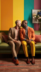 Obraz premium Colorful LGBT pride concept, celebrating the diversity of people. Generative AI illustrations