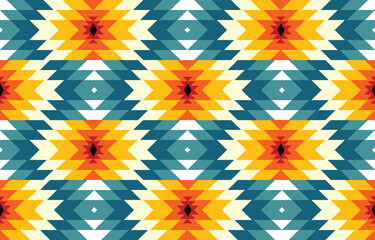 Ethnic Geometric Pattern. design in American, Mexican, Western Aztec motif striped and bohemian pattern. designed for background,wallpaper,print, carpet,wrapping,tile,batik.vector illustratoin.