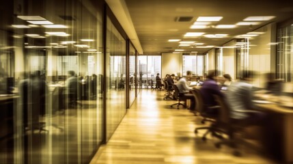 Fototapeta premium Working people in the office, motion blur