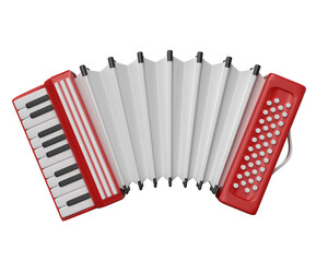 classic accordion style wooden cartoon 3d render