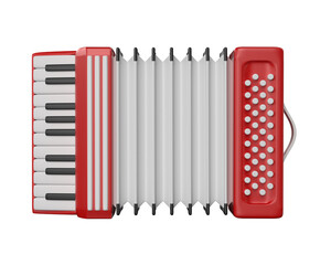 classic accordion style wooden cartoon 3d render