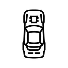automobile car top view line icon vector. automobile car top view sign. isolated contour symbol black illustration