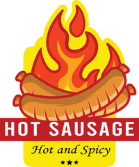 Sausage mascot logo with premium quality stock vector