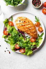 Grilled chicken and fresh salad