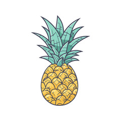 pineapple on white background vector illustration
