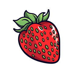 strawberry isolated on white 2d vector