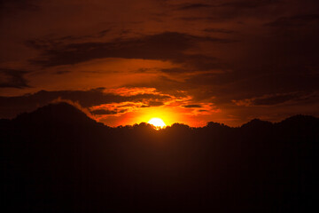 sunset in the mountains