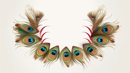 Naklejka premium peacock feather isolated on white. Generative AI