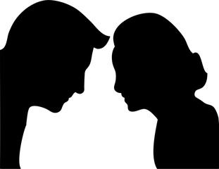 Couple Man and Woman Silhouette Illustration